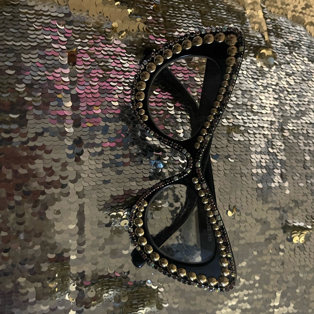 Studded Black Cat-Eye Glasses